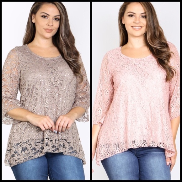 🆕JUST IN-PLUS SZ mauve w/sequin top - Picture 4 of 6